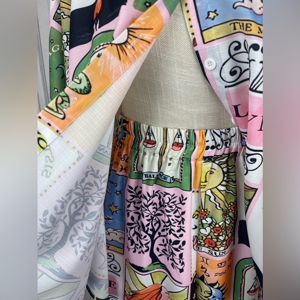 Whimsical Flowy Oversized Top Wide Leg Trousers Two Piece Set - Picture 5 of 11